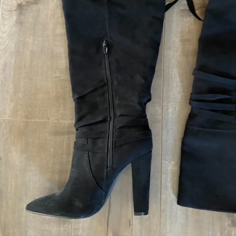 ShoeDazzle Reese Thigh-High Boot in Black